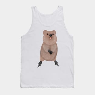 Happy smiling cute quokka cartoon design Tank Top